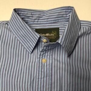 EDDIE BAUER Men’s Blue Striped L/S Dress Shirt